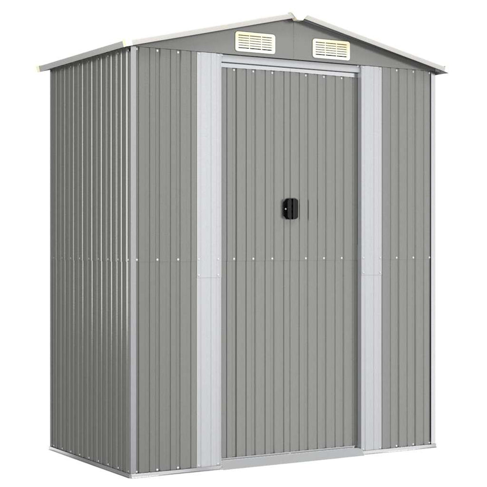 vidaXL Garden Shed Light Gray 192x108x223 cm Galvanized Steel