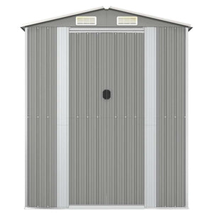 vidaXL Garden Shed Light Gray 192x108x223 cm Galvanized Steel