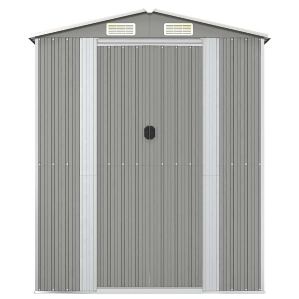 vidaXL Garden Shed Light Gray 192x108x223 cm Galvanized Steel
