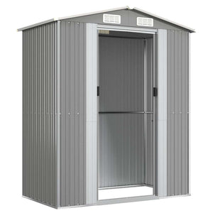 vidaXL Garden Shed Light Gray 192x108x223 cm Galvanized Steel