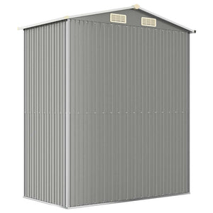 vidaXL Garden Shed Light Gray 192x108x223 cm Galvanized Steel