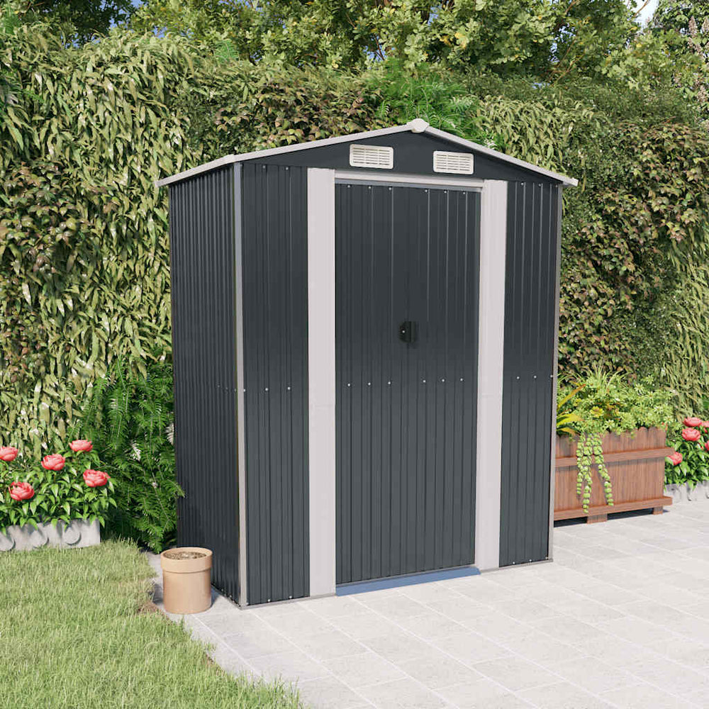 vidaXL Garden Shed Anthracite 192x108x223 cm Galvanized Steel