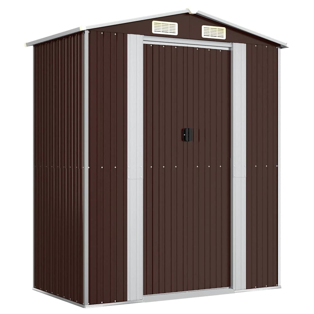 vidaXL Garden Shed Dark Brown 192x108x223 cm Galvanized Steel