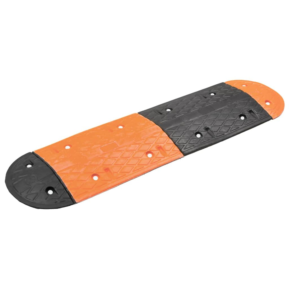 vidaXL Speed Bump Yellow & Black 129x32.5x4 cm Rubber