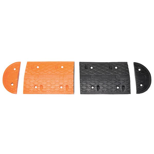 vidaXL Speed Bump Yellow & Black 129x32.5x4 cm Rubber