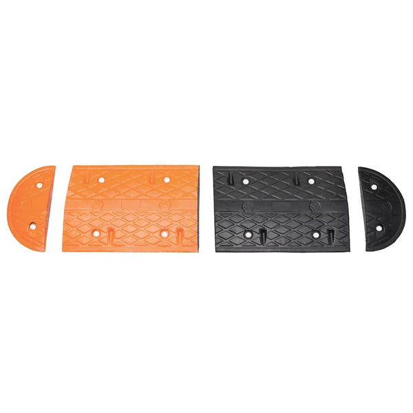 vidaXL Speed Bump Yellow & Black 129x32.5x4 cm Rubber