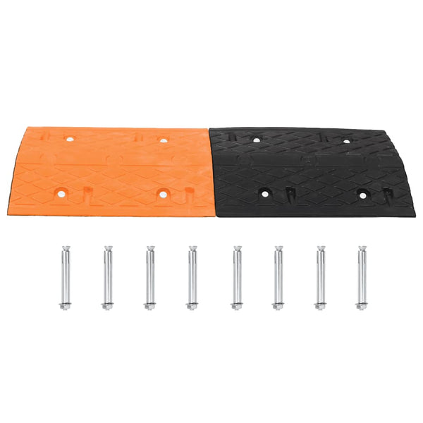 vidaXL Threshold Ramp Yellow & Black 97x32.5x4 cm Rubber