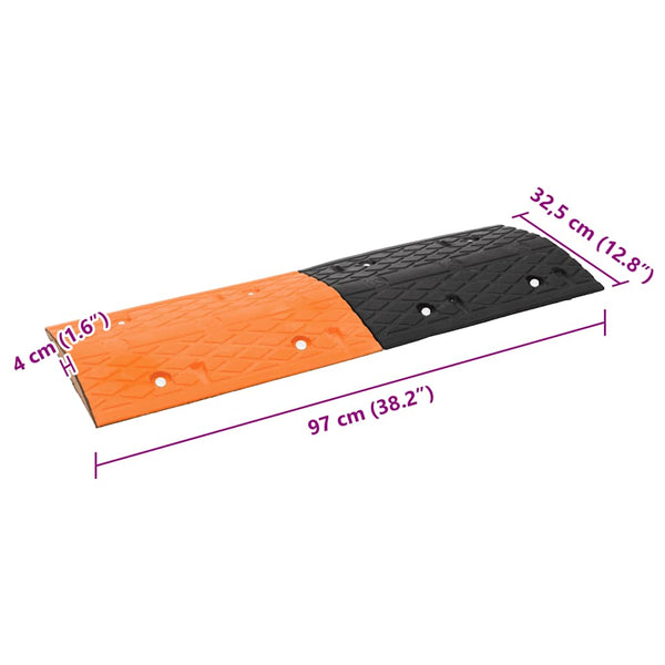 vidaXL Threshold Ramp Yellow & Black 97x32.5x4 cm Rubber