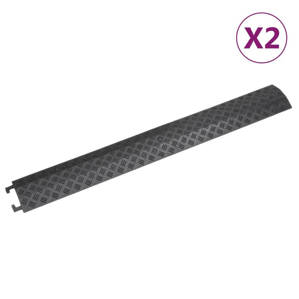 vidaXL Cable Protector Ramps 2 pcs. 98.5 cm Black