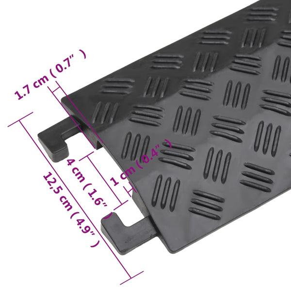 vidaXL Cable Protector Ramps 2 pcs. 98.5 cm Black