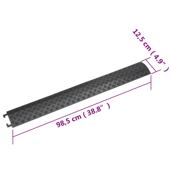 vidaXL Cable Protector Ramps 2 pcs. 98.5 cm Black