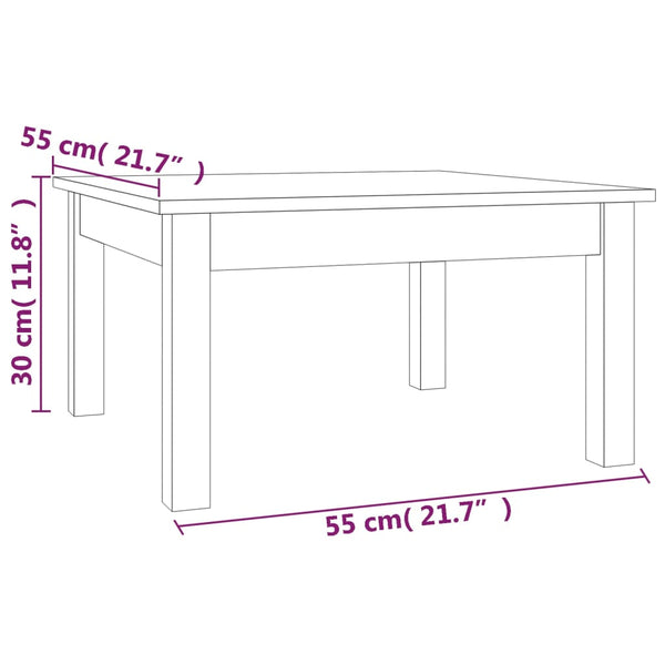 vidaXL Coffee Table Black 55x55x30 cm Solid Pine Wood