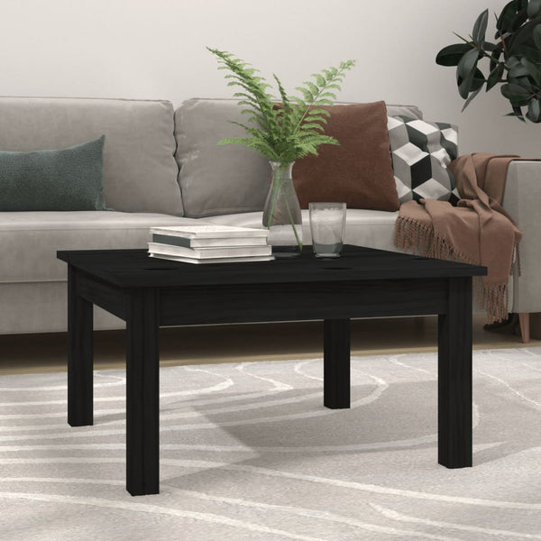 vidaXL Coffee Table Black 55x55x30 cm Solid Pine Wood