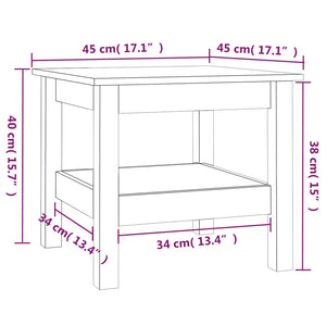 vidaXL Coffee Table 45 x 45 x 40 cm Solid Pine Wood