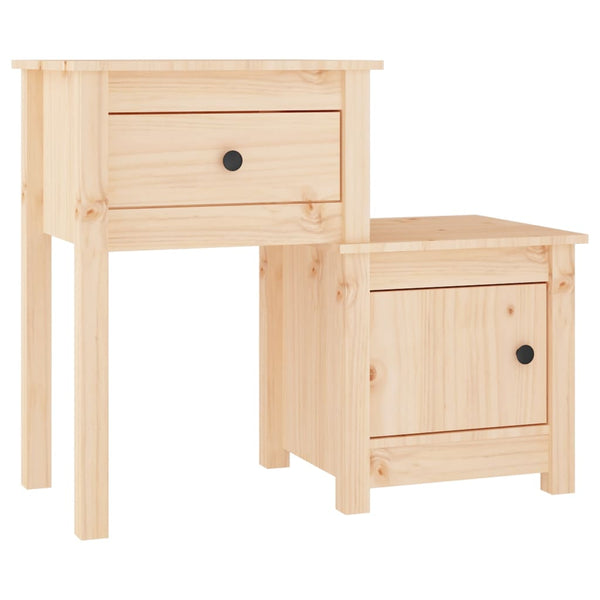 vidaXL Bedside Cabinet 79.5x38x65.5 cm Solid Pine Wood