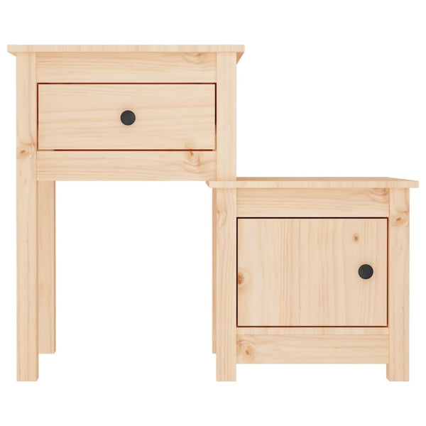 vidaXL Bedside Cabinet 79.5x38x65.5 cm Solid Pine Wood