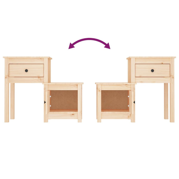 vidaXL Bedside Cabinet 79.5x38x65.5 cm Solid Pine Wood