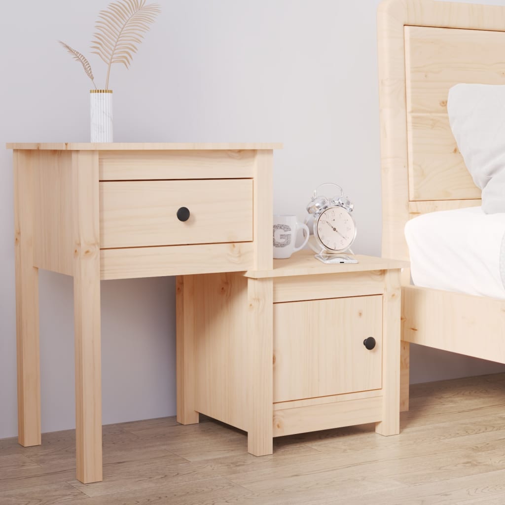 vidaXL Bedside Cabinet 79.5x38x65.5 cm Solid Pine Wood