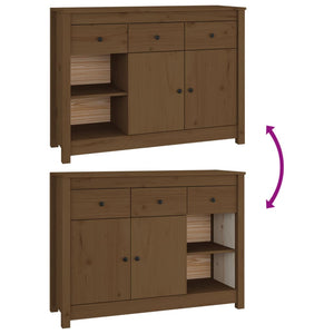 vidaXL Sideboard Honey Brown 100x35x74 cm Solid Pine Wood