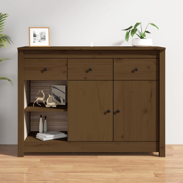 vidaXL Sideboard Honey Brown 100x35x74 cm Solid Pine Wood