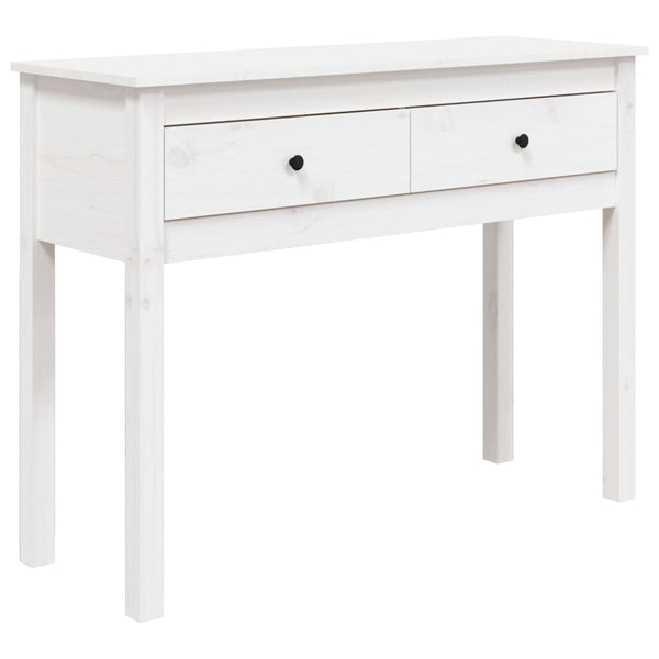 vidaXL Console Table White 100x35x75 cm Solid Pine Wood