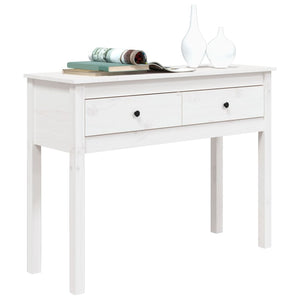 vidaXL Console Table White 100x35x75 cm Solid Pine Wood