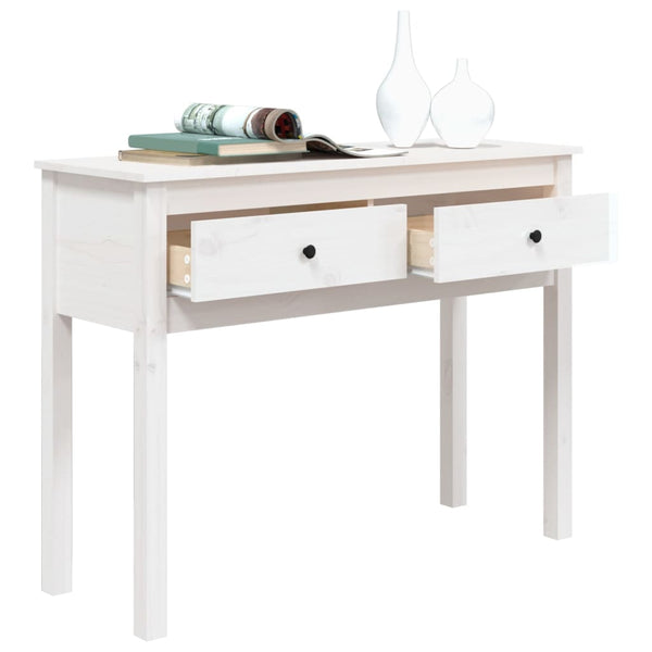 vidaXL Console Table White 100x35x75 cm Solid Pine Wood