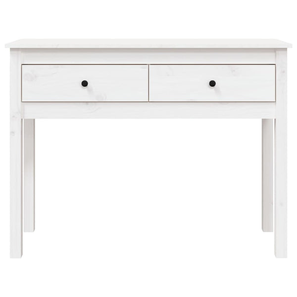 vidaXL Console Table White 100x35x75 cm Solid Pine Wood
