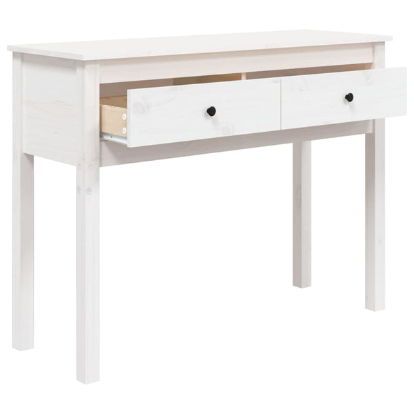 vidaXL Console Table White 100x35x75 cm Solid Pine Wood
