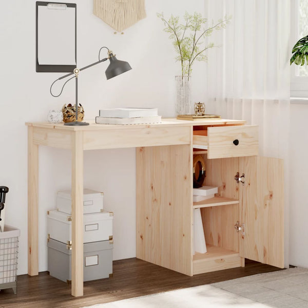 vidaXL Desk 100x50x75 cm Solid Pine Wood