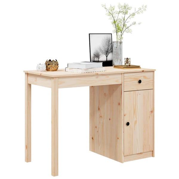 vidaXL Desk 100x50x75 cm Solid Pine Wood