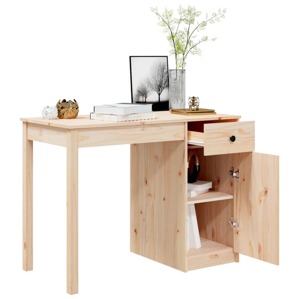 vidaXL Desk 100x50x75 cm Solid Pine Wood
