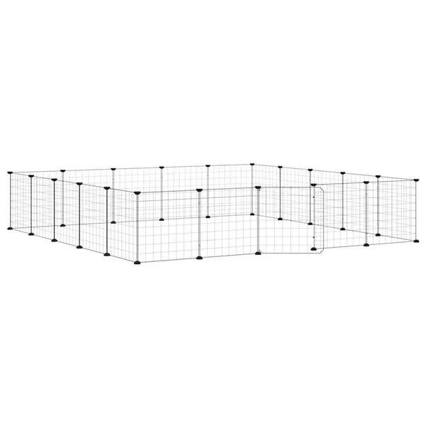 vidaXL 20-piece Pet Cage with Door Black 35x35 cm Steel