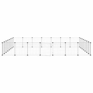 vidaXL 28-Piece Pet Cage with Door Black 35x35 cm Steel