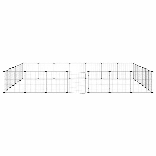 vidaXL 28-Piece Pet Cage with Door Black 35x35 cm Steel