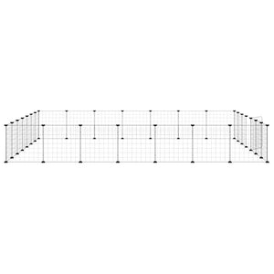vidaXL 28-Piece Pet Cage with Door Black 35x35 cm Steel