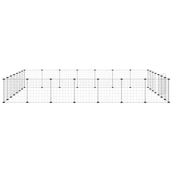 vidaXL 28-Piece Pet Cage with Door Black 35x35 cm Steel
