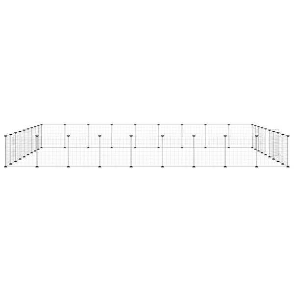 vidaXL 36-piece Pet Cage with Door Black 35x35 cm Steel