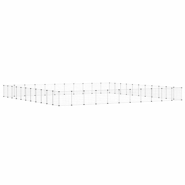 vidaXL 44-Piece Pet Enclosure with Door Black 35x35 cm Steel