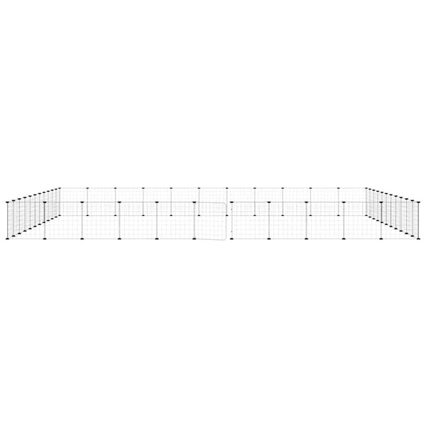 vidaXL 44-Piece Pet Enclosure with Door Black 35x35 cm Steel