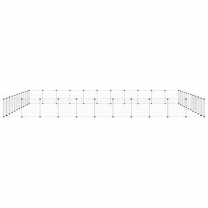 vidaXL 44-Piece Pet Enclosure with Door Black 35x35 cm Steel