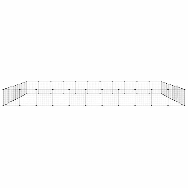 vidaXL 44-Piece Pet Enclosure with Door Black 35x35 cm Steel