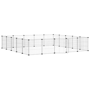 vidaXL 20-piece Pet Cage with Door Black 35x35 cm Steel
