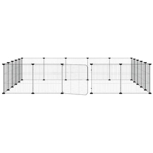 vidaXL 20-piece Pet Cage with Door Black 35x35 cm Steel