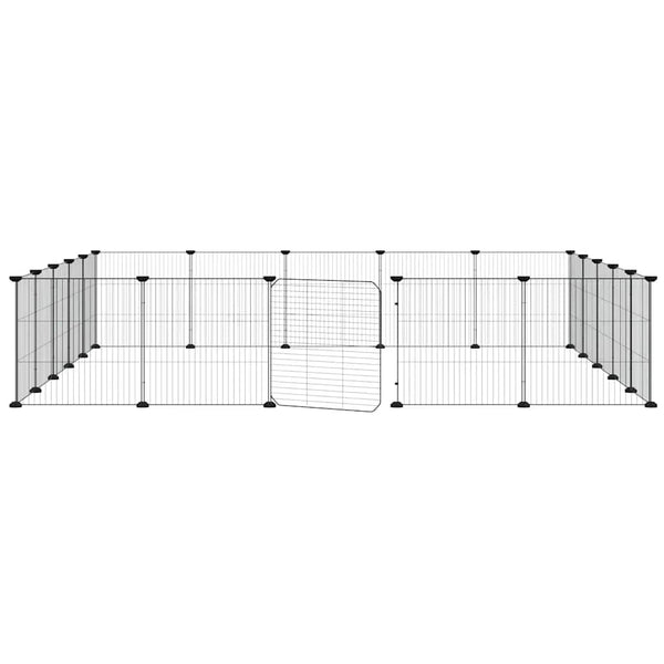 vidaXL 20-piece Pet Cage with Door Black 35x35 cm Steel