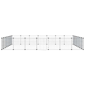 vidaXL 28-Piece Pet Cage with Door Black 35x35 cm Steel