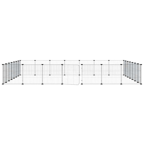 vidaXL 28-Piece Pet Cage with Door Black 35x35 cm Steel