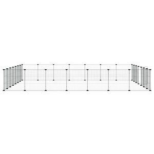 vidaXL 28-Piece Pet Cage with Door Black 35x35 cm Steel
