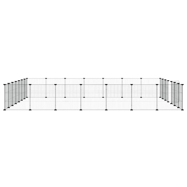 vidaXL 28-Piece Pet Cage with Door Black 35x35 cm Steel
