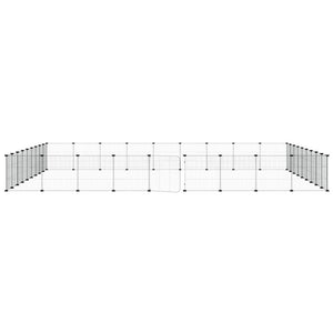 vidaXL 36-piece Pet Cage with Door Black 35x35 cm Steel